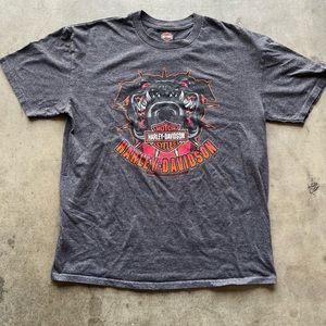 Harley Davidson Bulldog Colorado Dark Gray Shirt Size Large